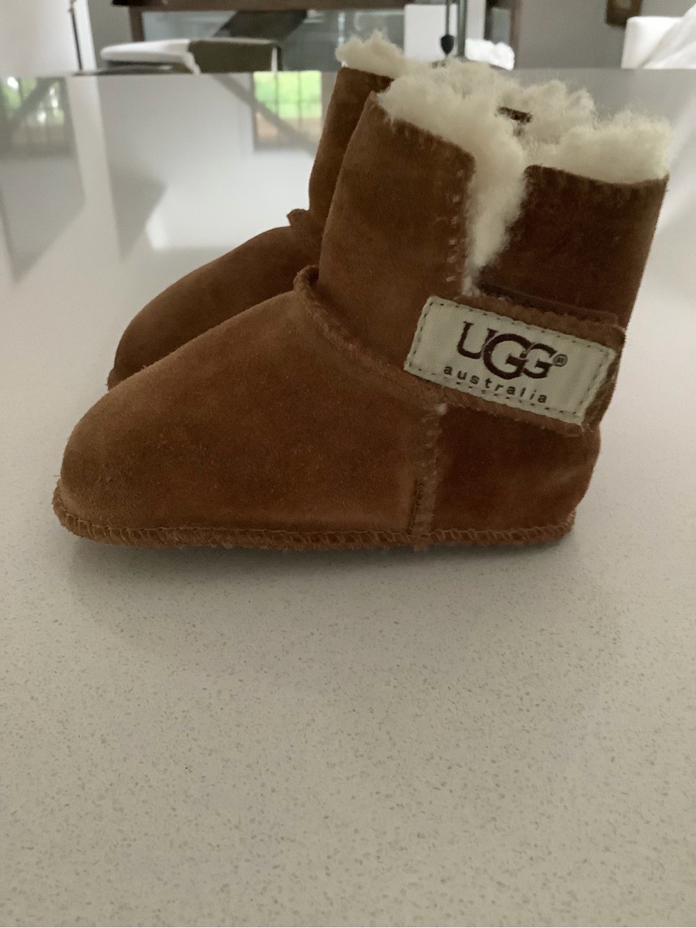 UGG Brown Suede Infant Shearling Booties